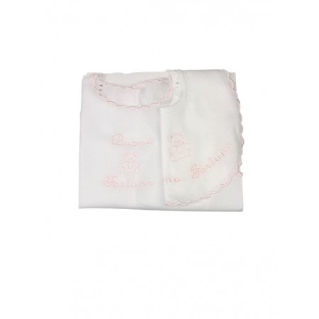 Set bavetta + camicia della fortuna bimba neonata 