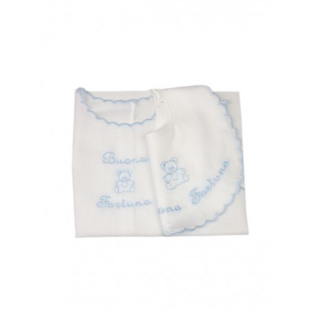 Set bavetta + camicia della fortuna bimbo neonato 