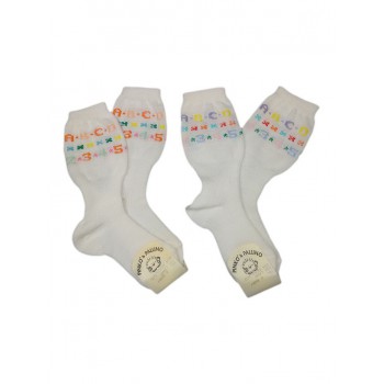 Confezione 2pz calza lunga calzino lana bimba neonato Pinko e Pallino