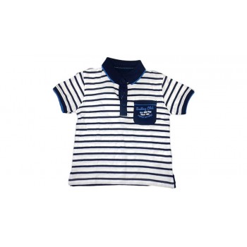 T-shirt maglia maglietta polo bimbo bambino Losan righe bianco blu