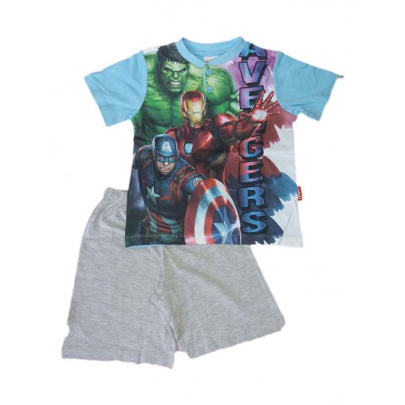 Pigiama maglia maglietta pantaloncino bimbo bambino Avengers