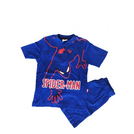 Pigiama maglia maglietta pantaloncino bimbo bambino spiderman royal blue