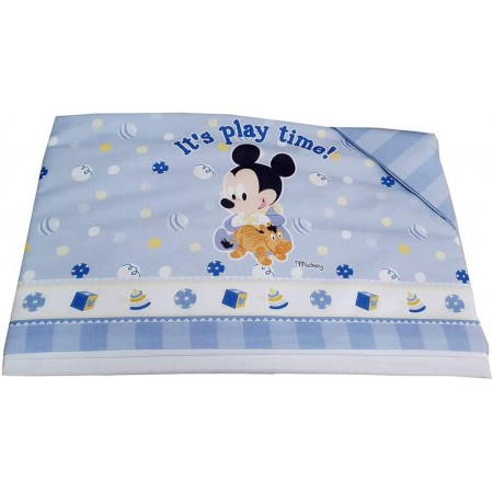 Completo 3pz culla carrozzina bimbo neonato lenzuolo stampa Mickey Disney baby