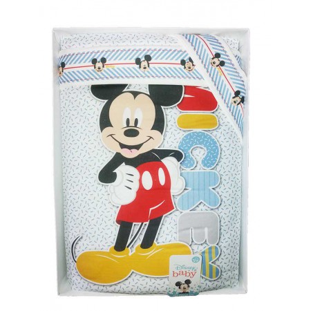 Completo 4pz lettino culla bimba neonato lenzuolo stampa Mickey ellepi Disney baby cielo