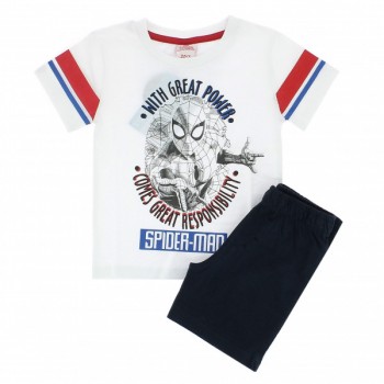 Completo 2pz T-shirt e pantaloncino cotone bambino  uomo ragno Spiderman